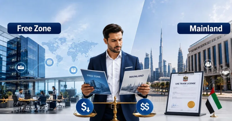 Cheapest business license in UAE free zone vs mainland options by PROXPAT